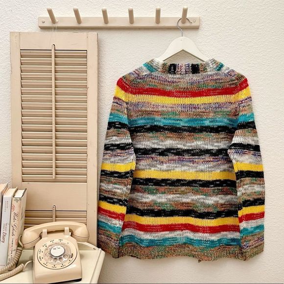 MISSLOOK Colorful Striped Knit Open Cardigan. Medium, NWOT - Picture 5 of 9